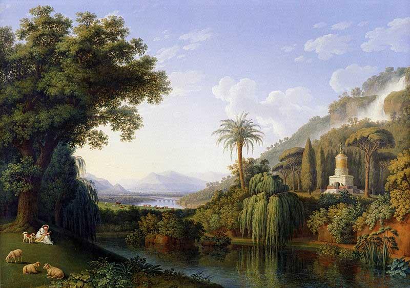 Jacob Philipp Hackert Landscape with Motifs of the English Garden in Caserta oil painting image